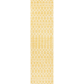 Ourika Moroccan Geometric Textured Weave Indoor/outdoor Runner Rug